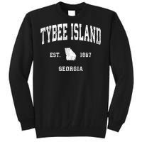 Tybee Island Georgia Ga Vintage Athletic Tall Sweatshirt