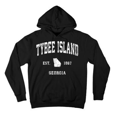 Tybee Island Georgia Ga Vintage Athletic Tall Hoodie