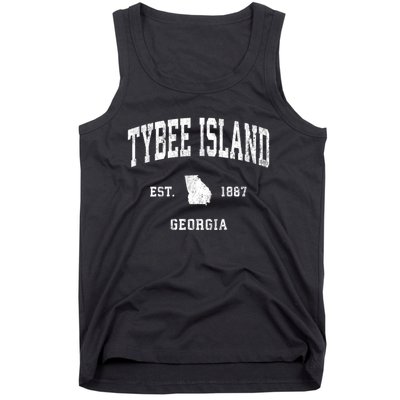 Tybee Island Georgia Ga Vintage Athletic Tank Top