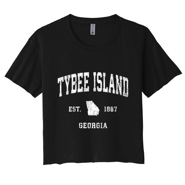Tybee Island Georgia Ga Vintage Athletic Crop Top