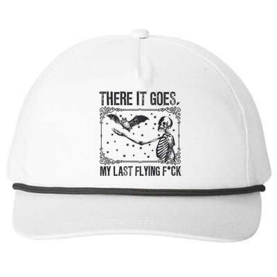 There It Goes My Last Fucking Funny Halloween Skeleton Bat Snapback Five-Panel Rope Hat