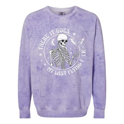 There It Goes My Last Flying F Halloween Skeleton Funny Colorblast Crewneck Sweatshirt