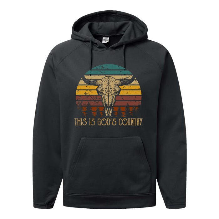 This Is GodS Music Country Outfit Bull Skulls Western Howdy Performance Fleece Hoodie