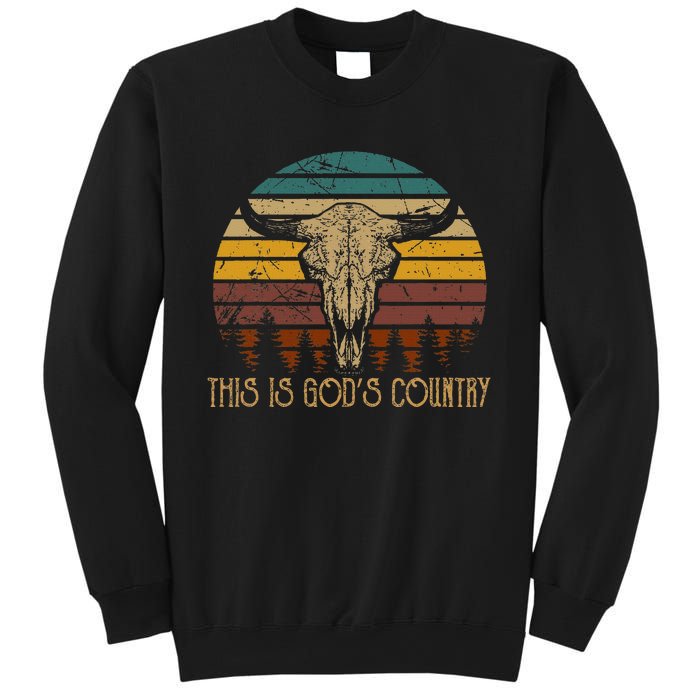 This Is GodS Music Country Outfit Bull Skulls Western Howdy Sweatshirt