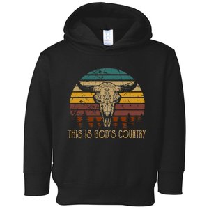 This Is GodS Music Country Outfit Bull Skulls Western Howdy Toddler Hoodie