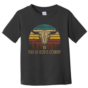 This Is GodS Music Country Outfit Bull Skulls Western Howdy Toddler T-Shirt