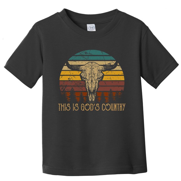 This Is GodS Music Country Outfit Bull Skulls Western Howdy Toddler T-Shirt