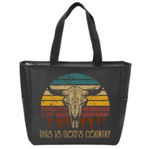 This Is GodS Music Country Outfit Bull Skulls Western Howdy Zip Tote Bag