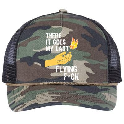 There It Goes My Last Flying Fck Funny Sarcastic Ofensive Gift Retro Rope Trucker Hat Cap