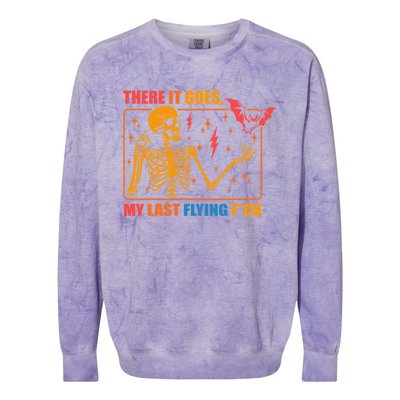 There It Goes My Last Flying F Halloween Mom Skeleton Bat Colorblast Crewneck Sweatshirt