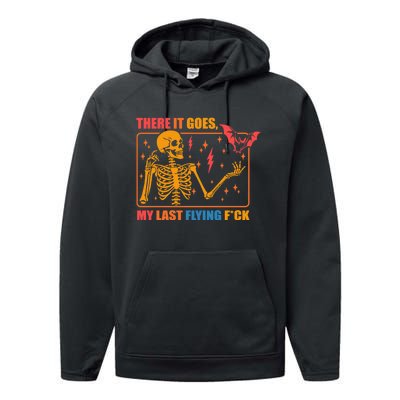 There It Goes My Last Flying F Halloween Mom Skeleton Bat Performance Fleece Hoodie