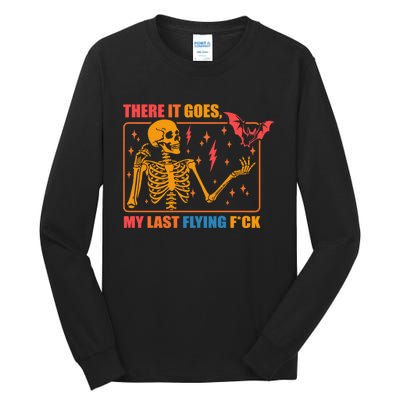 There It Goes My Last Flying F Halloween Mom Skeleton Bat Tall Long Sleeve T-Shirt