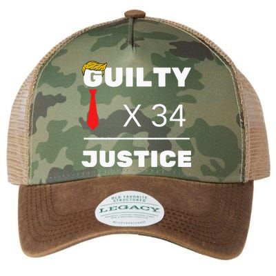 Trump Is Guilty Trump Is Guilty On 34 Counts Legacy Tie Dye Trucker Hat