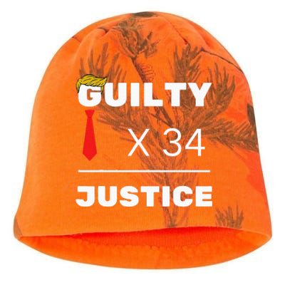 Trump Is Guilty Trump Is Guilty On 34 Counts Kati - Camo Knit Beanie