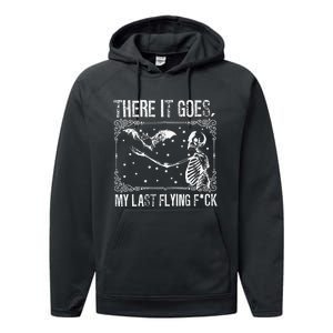 There It Goes My Last Flying Funny Halloween Skeleton Bat Performance Fleece Hoodie