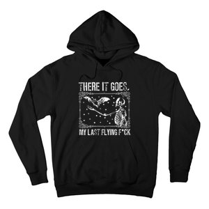 There It Goes My Last Flying Funny Halloween Skeleton Bat Hoodie