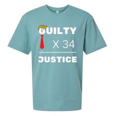 Trump Is Guilty Trump Is Guilty On 34 Counts Sueded Cloud Jersey T-Shirt