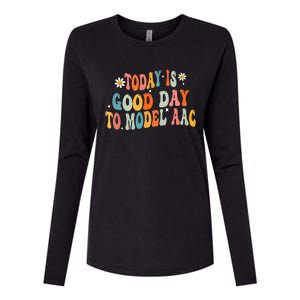 Today Is Good Days To Model AAC Groovy Speech Therapy Womens Cotton Relaxed Long Sleeve T-Shirt