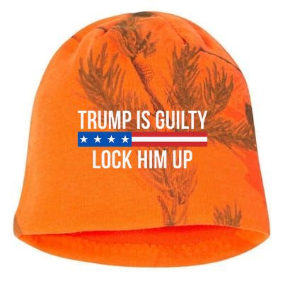 Trump Is Guilty Lock Him Up Kati - Camo Knit Beanie