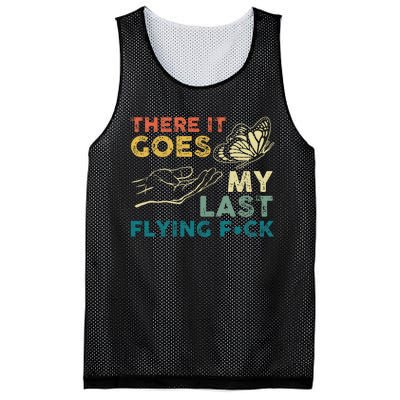 There It Goes My Last Flying Fck Funny Sarcastic Mesh Reversible Basketball Jersey Tank