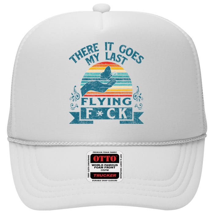 There It Goes My Last Flying Retro Halloween High Crown Mesh Back Trucker Hat