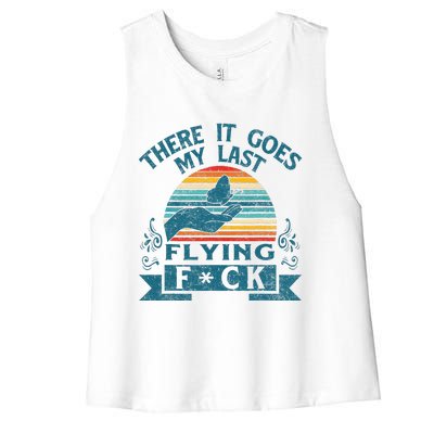 There It Goes My Last Flying Retro Halloween Women's Racerback Cropped Tank