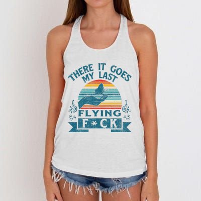 There It Goes My Last Flying Retro Halloween Women's Knotted Racerback Tank