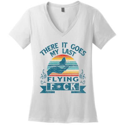 There It Goes My Last Flying Retro Halloween Women's V-Neck T-Shirt