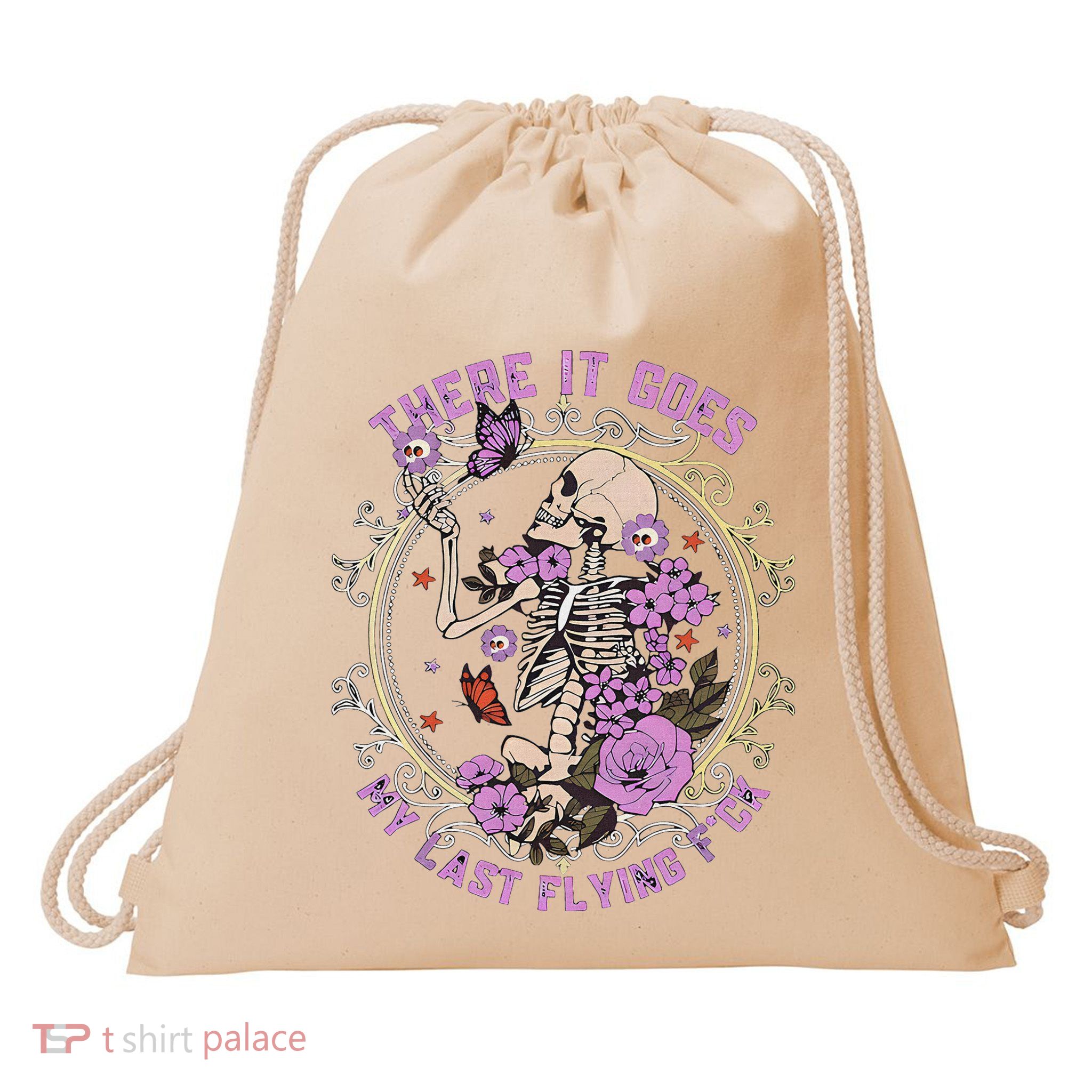 There It Goes My Last Flying Fuck Funny Sarcastic Drawstring Bag