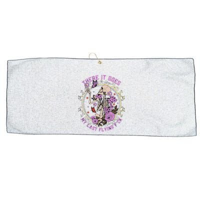There It Goes My Last Flying Fuck Funny Sarcastic Large Microfiber Waffle Golf Towel
