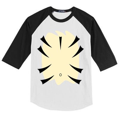 Tiger Belly Funny Halloween Costume Kids Colorblock Raglan Jersey