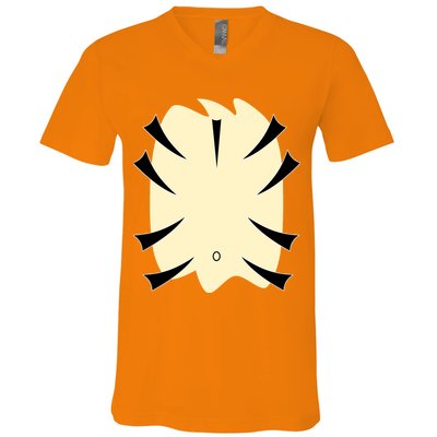 Tiger Belly Funny Halloween Costume V-Neck T-Shirt