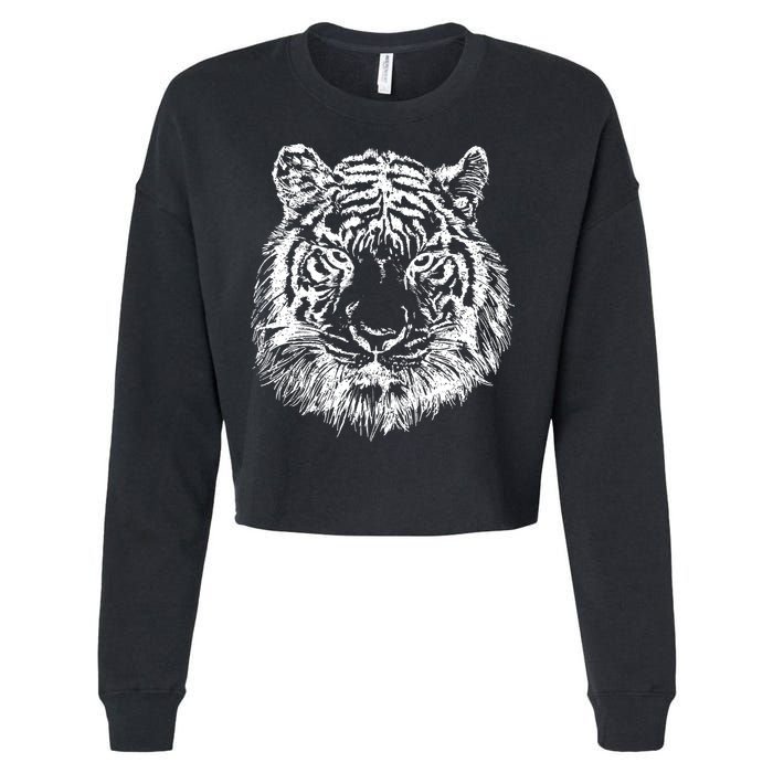 Tiger Cool Design Cropped Pullover Crew