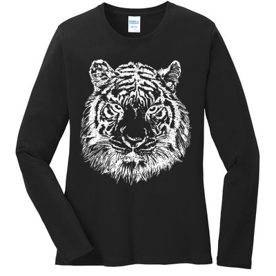 Tiger Cool Design Ladies Long Sleeve Shirt