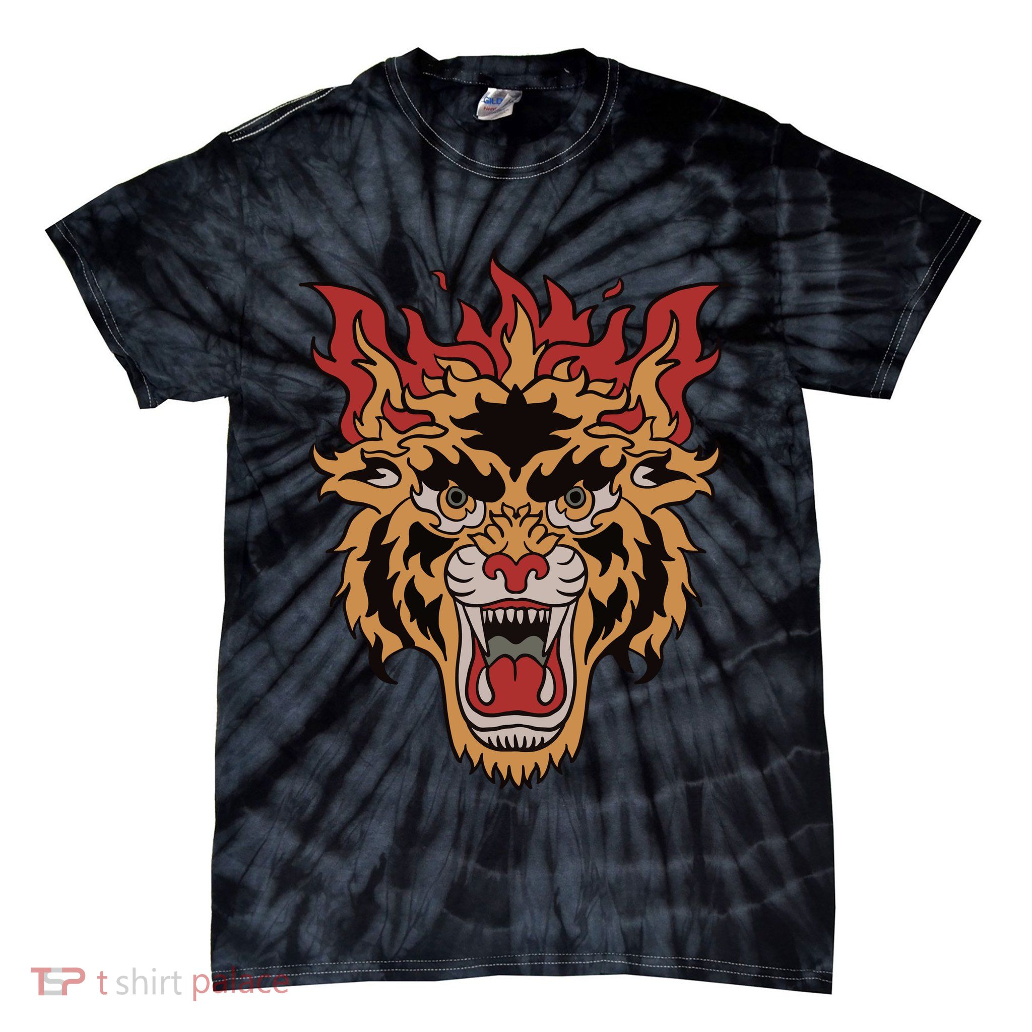 Tiger Flames Tie-Dye T-Shirt