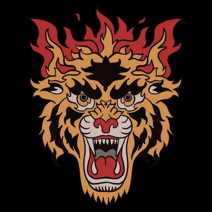 Tiger Flames Zip Tote Bag