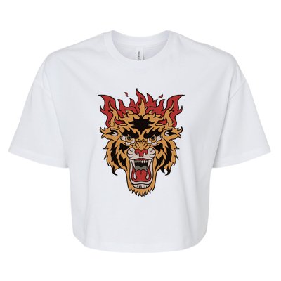 Tiger Flames Bella+Canvas Jersey Crop Tee