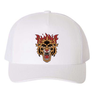 Tiger Flames Yupoong Adult 5-Panel Trucker Hat