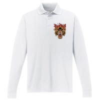 Tiger Flames Performance Long Sleeve Polo