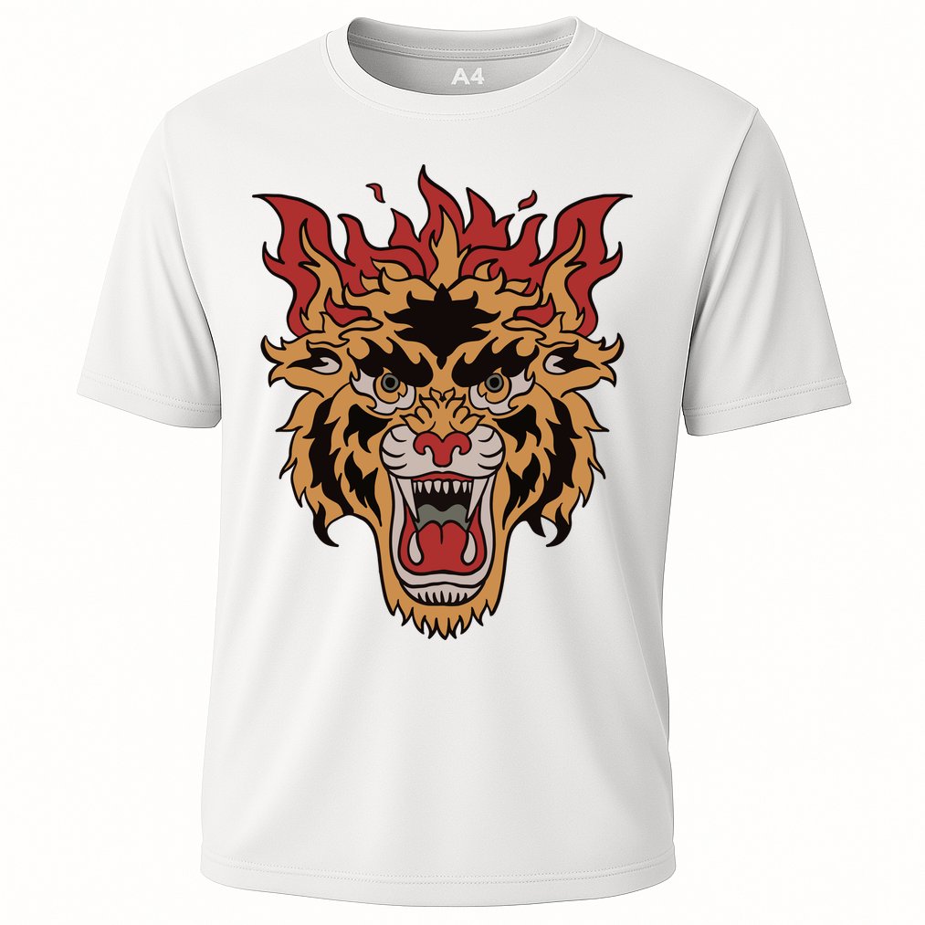 Tiger Flames Cooling Performance Crew T-Shirt
