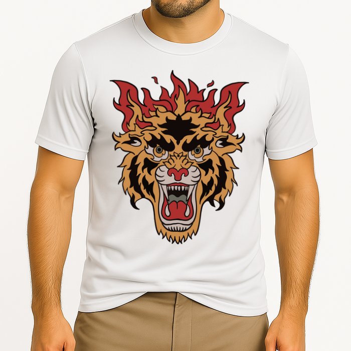 Tiger Flames Cooling Performance Crew T-Shirt