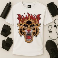 Tiger Flames Cooling Performance Crew T-Shirt