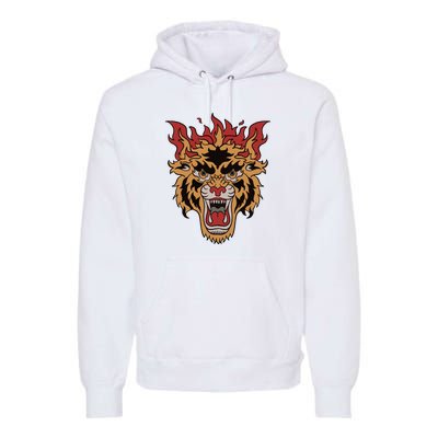 Tiger Flames Premium Hoodie