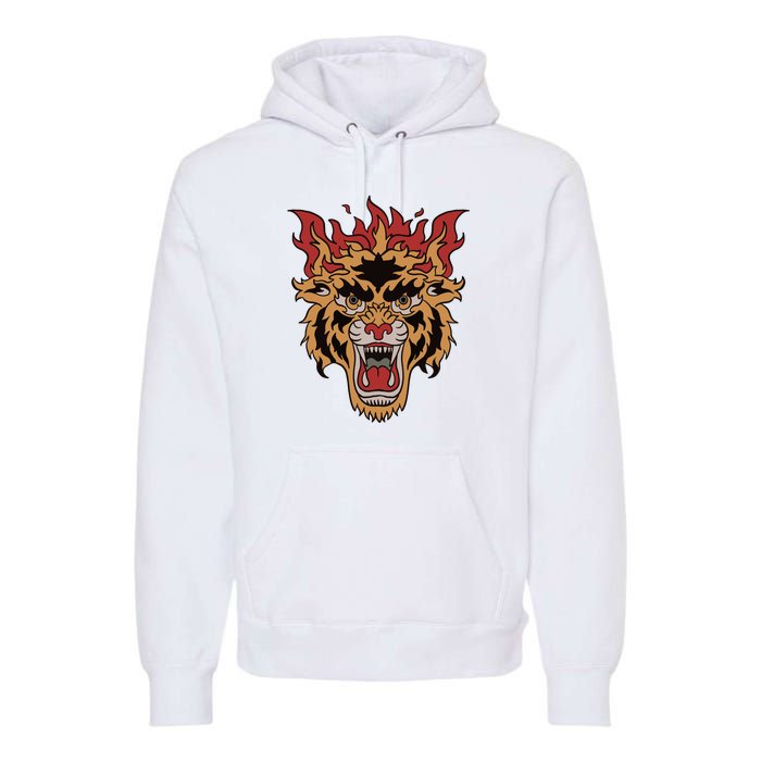 Tiger Flames Premium Hoodie