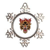 Tiger Flames Metallic Star Ornament