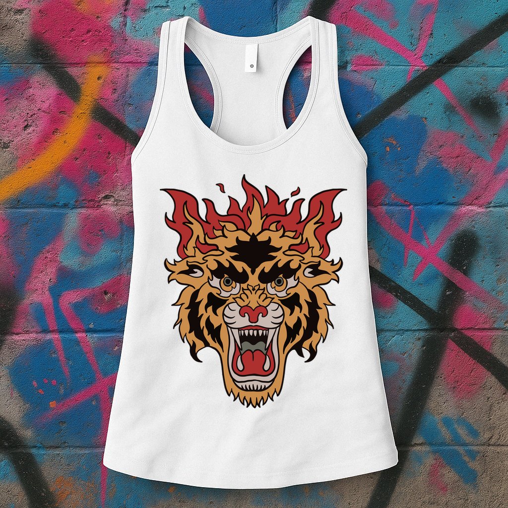 Tiger Flames Womens Tank Top