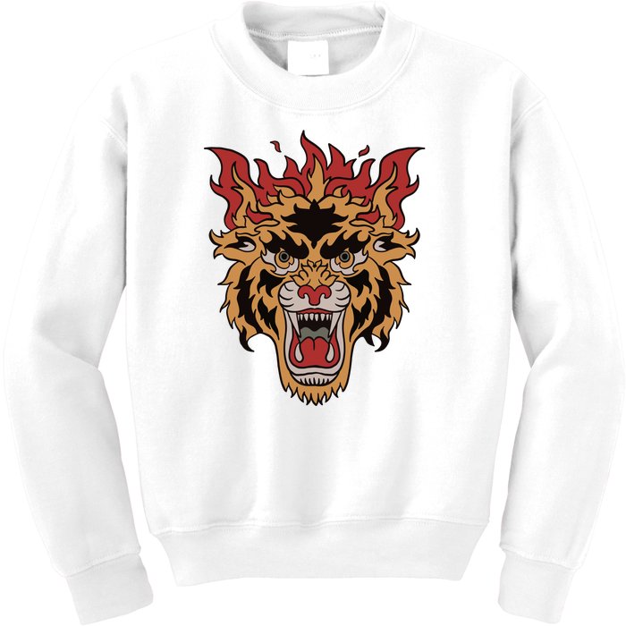 Tiger Flames Kids Sweatshirt