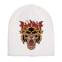 Tiger Flames Short Acrylic Beanie