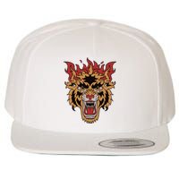 Tiger Flames Wool Snapback Cap