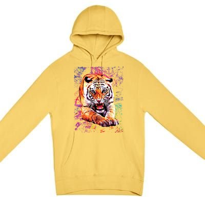 Tiger Jungle Colorful Premium Pullover Hoodie